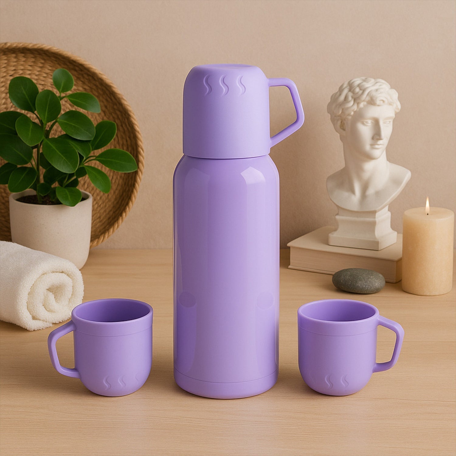 Elegant Purple Thermos Flask Set Elegant Purple Thermos Flask Set